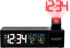 La Crosse Technology 616-1950-INT Pop-Up Bar Projection Alarm Clock with USB Charging Port