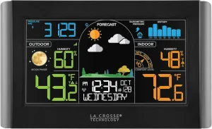 La Crosse Technology S77925-INT Wireless Color Weather Station, Black