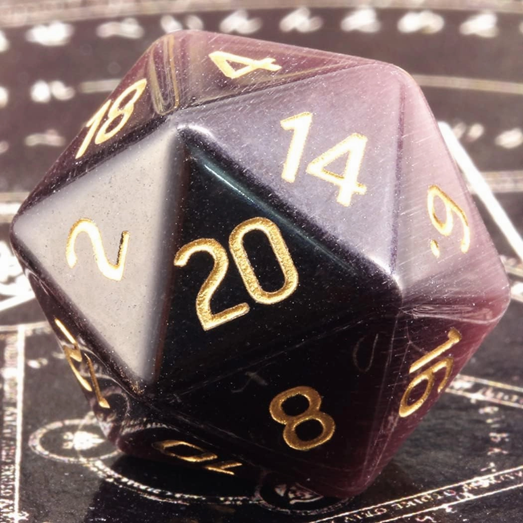 LANGWEI D&D Dice Set Pretty Purple Opal Gem DND Polyhedral Dice, Role Playing Dice for TRPG Table Games Dungeons and Dragons, Creative Gifts