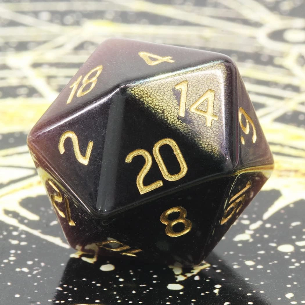 LANGWEI D&D Dice Set Pretty Purple Opal Gem DND Polyhedral Dice, Role Playing Dice for TRPG Table Games Dungeons and Dragons, Creative Gifts