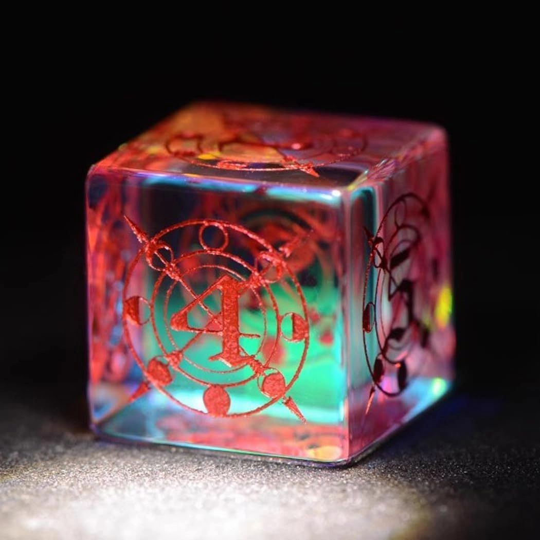 LANGWEI Role Playing Dice Set Pretty Phantom Crystal D&D Dice Set, Dungeons and Dragons Polyhedral Dice Set for Table Games, TRPG, Creative Gifts,D6