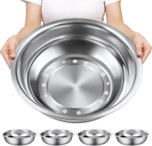 Large Mixing Bowls Set of 4, Stainless Steel Mixing Bowls, 17,7’’ Extra Large Metal Mixing Bowl, Mirror Polished Mixing Bowl Set,Dishwasher Safe Salad Bowl,16-Quart Bowls For Kitchen