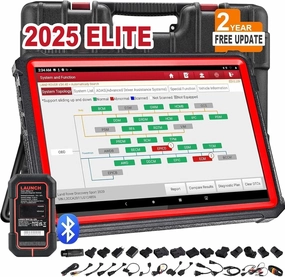 LAUNCH X431 PRO3S  V5.0 High-End Scanner, 2025 Upgrade Topology Mapping, ECU Coding, Bidirectional Control, 55  Service, Full System, CANFD and DOIP, HD Trucks Diagnose, DBSCar VII VCI 2-Year Update