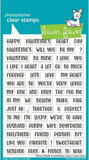 Lawn Fawn LF3605 Henry's Build-A-Sentiment: Love 4X6 Clear Stamp Set
