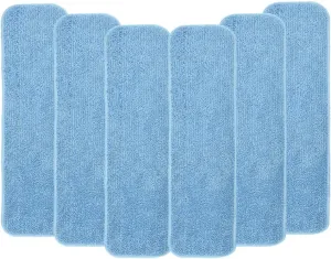 Layers 6 Pack 18inch Microfiber Replacement Mop Pads- Reusable Mop Refills fit for Most 16"-18" Spray Velcro Mop, Washable Mop Pads for Floor Cleaning