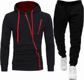 LCMTWX Hoodies Tracksuit Sweatsuits for Men Color Sweater Pants Sports Suit Solid Jogging Activewear Black Mens Hoodie