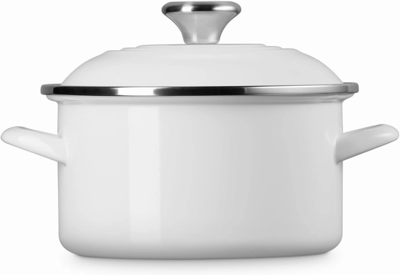 Le Creuset Enamel on Steel Traditional Petite Stockpot, 3.8qt., White