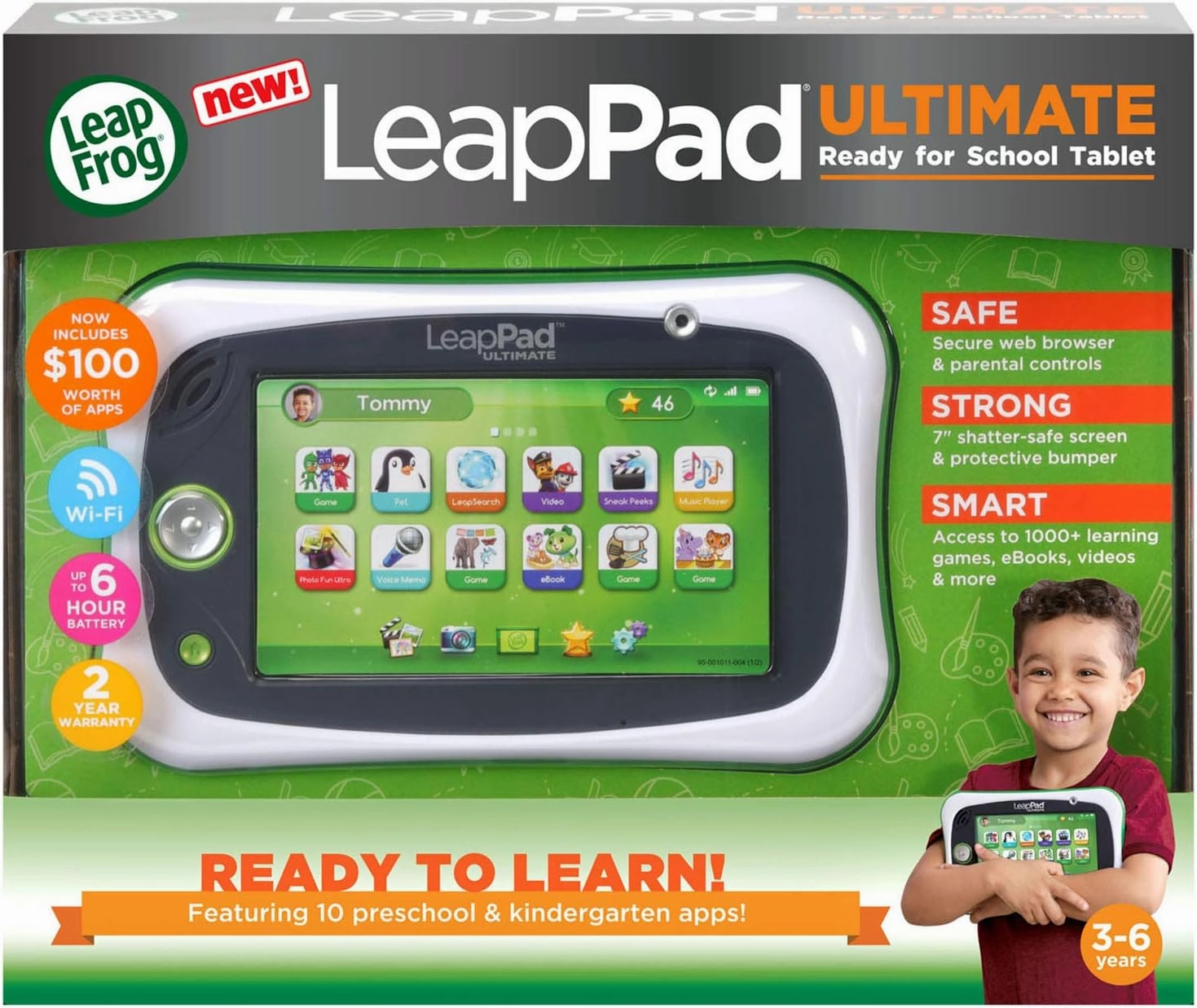 LeapFrog LeapPad Ultimate Ready for School Tablet, Green