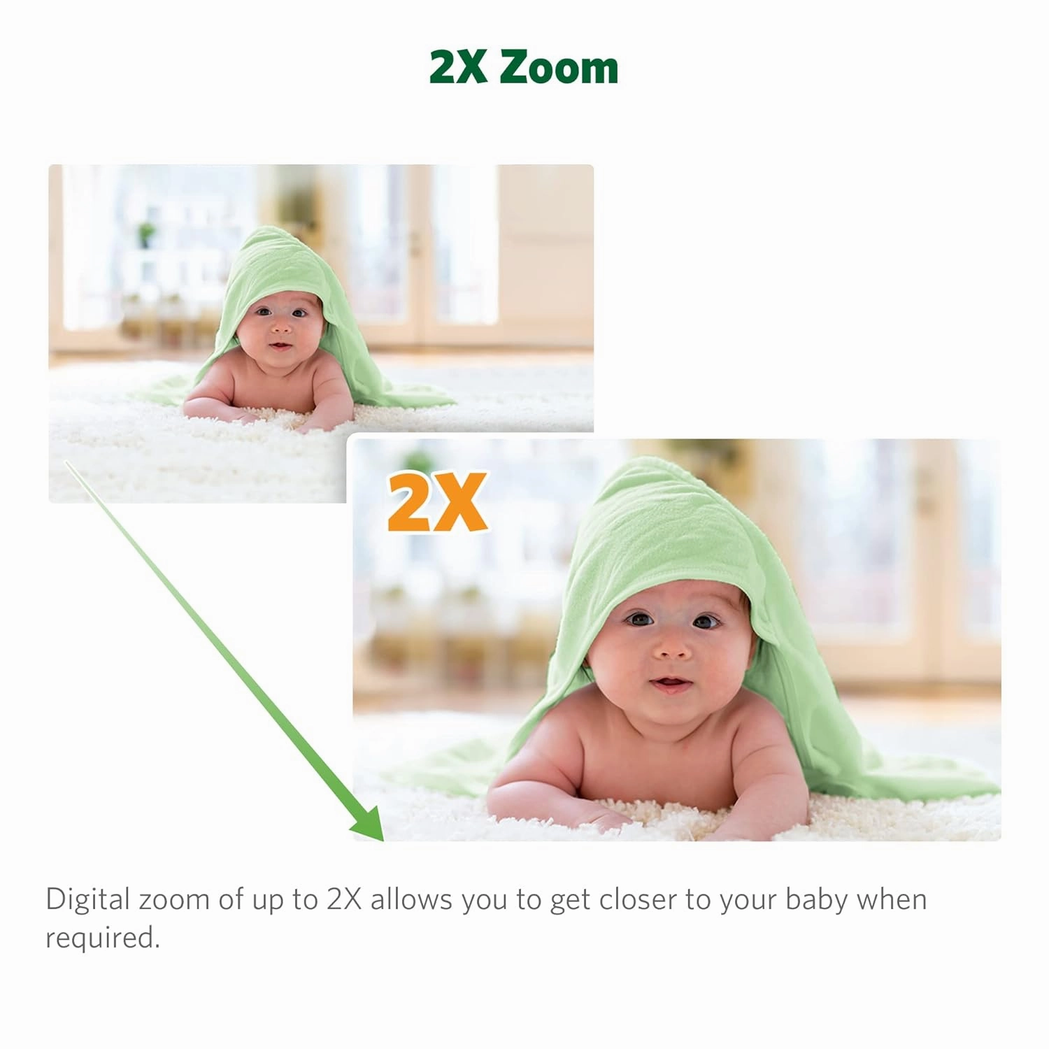 LeapFrog LF2415 Baby Monitor, 5” IPS LCD Screen, 1000ft Range, Night Vision, Soothing Lullabies, NightLight, 2-Way Audio, Temperature Sensor, SecureTransmission No WiFi