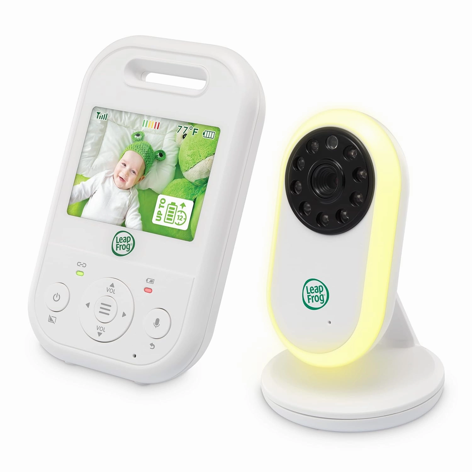 LeapFrog LF2423 Baby Monitor, 2.8” Screen Video Monitor with Camera, 2-Way Audio, 1000ft Range, Night Vision, Soothing Lullabies, Temperature Sensor, Secure Transmission No WiFi