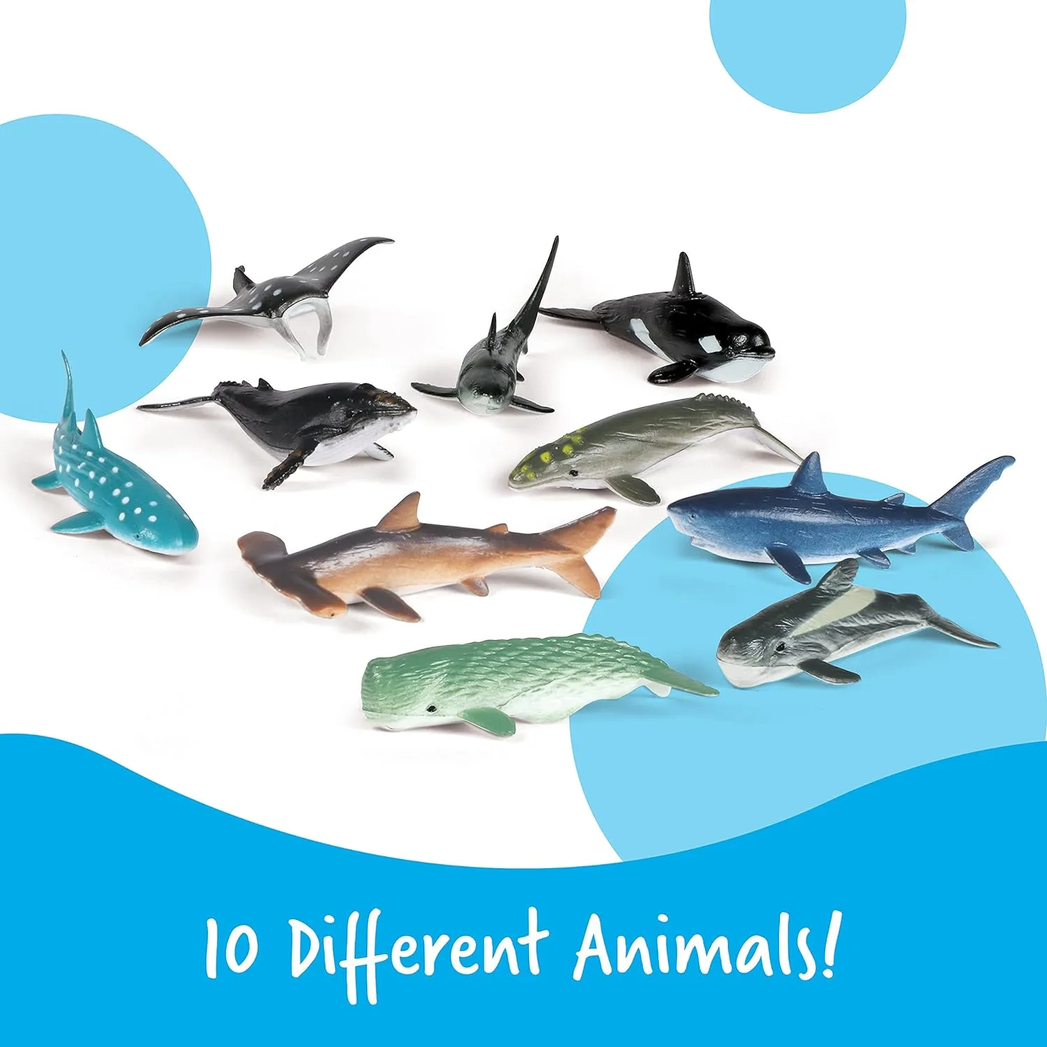Learning Resources Ocean Animals - 50 Pieces, Ages 3  Toddler Learning Toys, Perfect for Math Counters and Imaginative Play