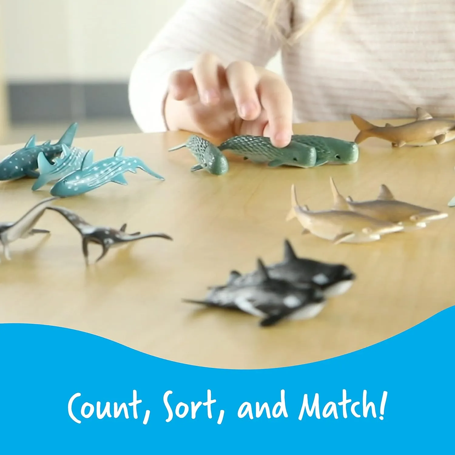 Learning Resources Ocean Animals - 50 Pieces, Ages 3  Toddler Learning Toys, Perfect for Math Counters and Imaginative Play