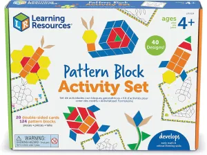 Learning Resources Pattern Block Activity Set, 20 Double-Sided Cards, Ages 4 