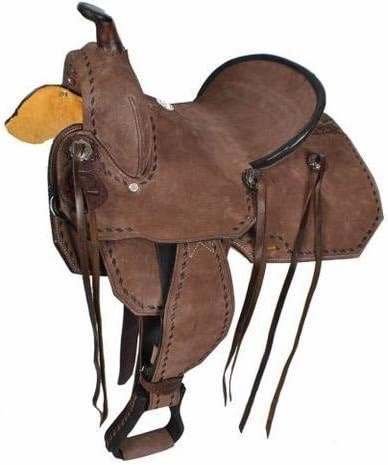 Leather Barrel Racing Western Horse Saddle Handmade Premium Horseback Comfort Riding Trail Equestrian Tooled Carved Horse Sdadles for Horse Riding Size: 10"-18" inches Seat, MOB258
