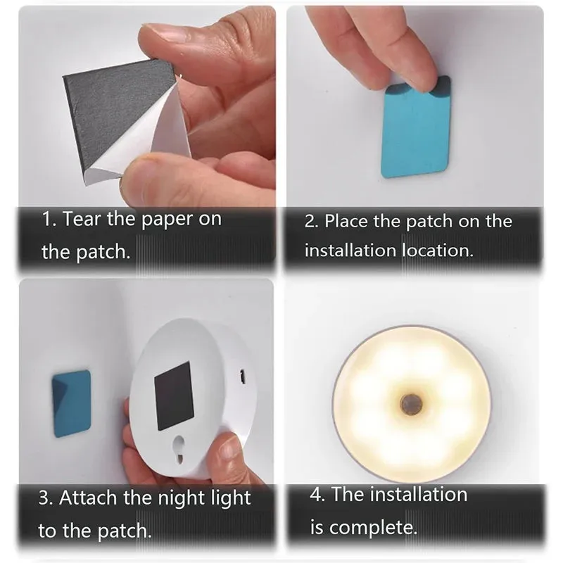 LED Night Light Motion Sensor Light USB Rechargeable
