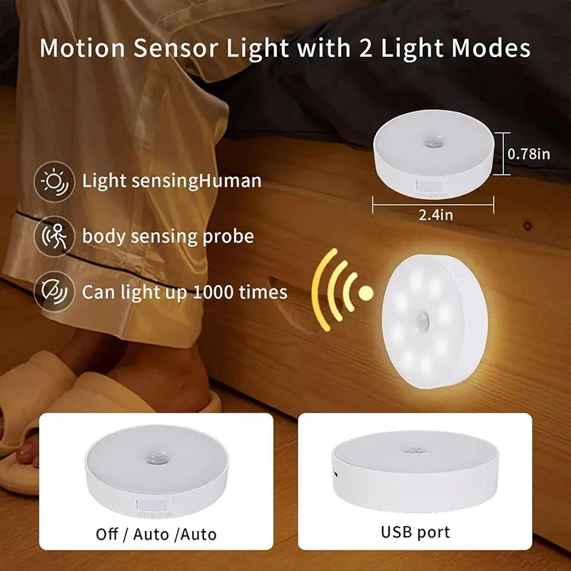 LED Night Light Motion Sensor Light USB Rechargeable