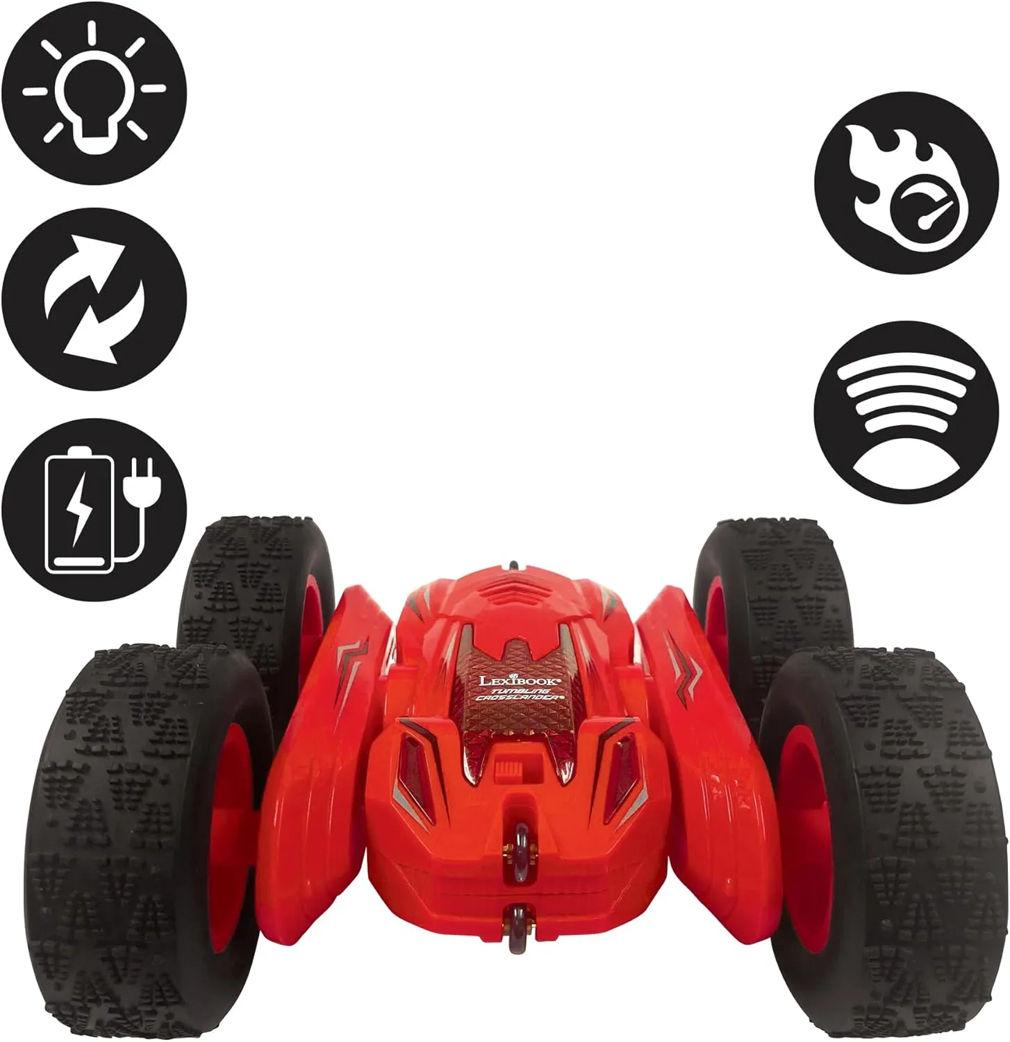 Lexibook, Vertical Crosslander, All-Terrain Remote Control car, up to 12km/h, Light Effects, Several Positions, Gravity Sensor, 2.4Ghz Remote Control Included, Rechargeable, RC55