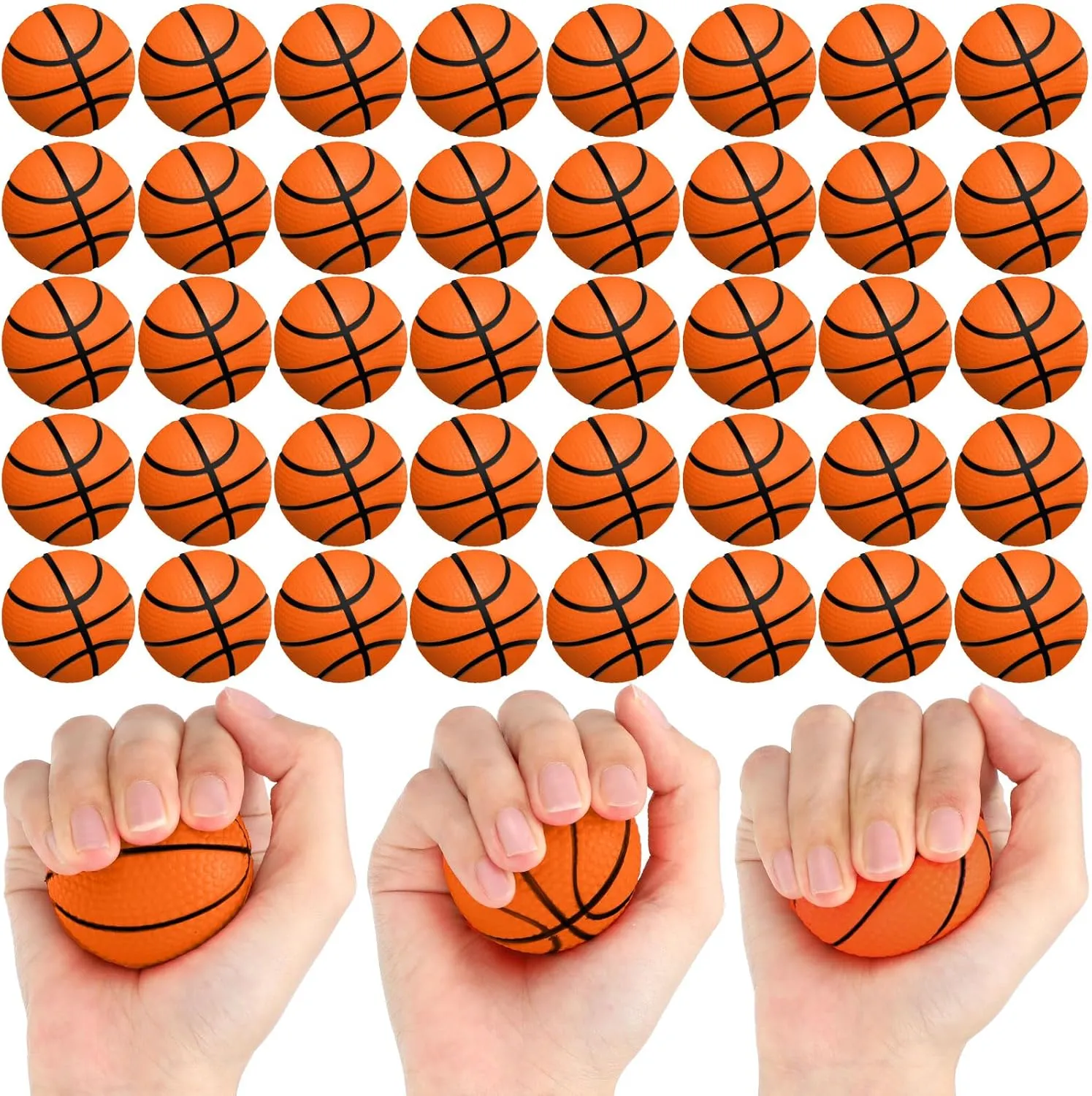 Libima 100 Pcs 2 Inch Basketball Stress Ball Mini Foam Small Basketball Party Favors Squeeze Sports Balls for Anxiety Stress Relieving Sports Theme Party Favor School
