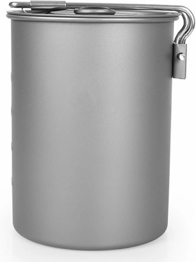 Lightweight Camping Pot 900ml Water Cup with Lid Foldable Handle Hiking Backpacking