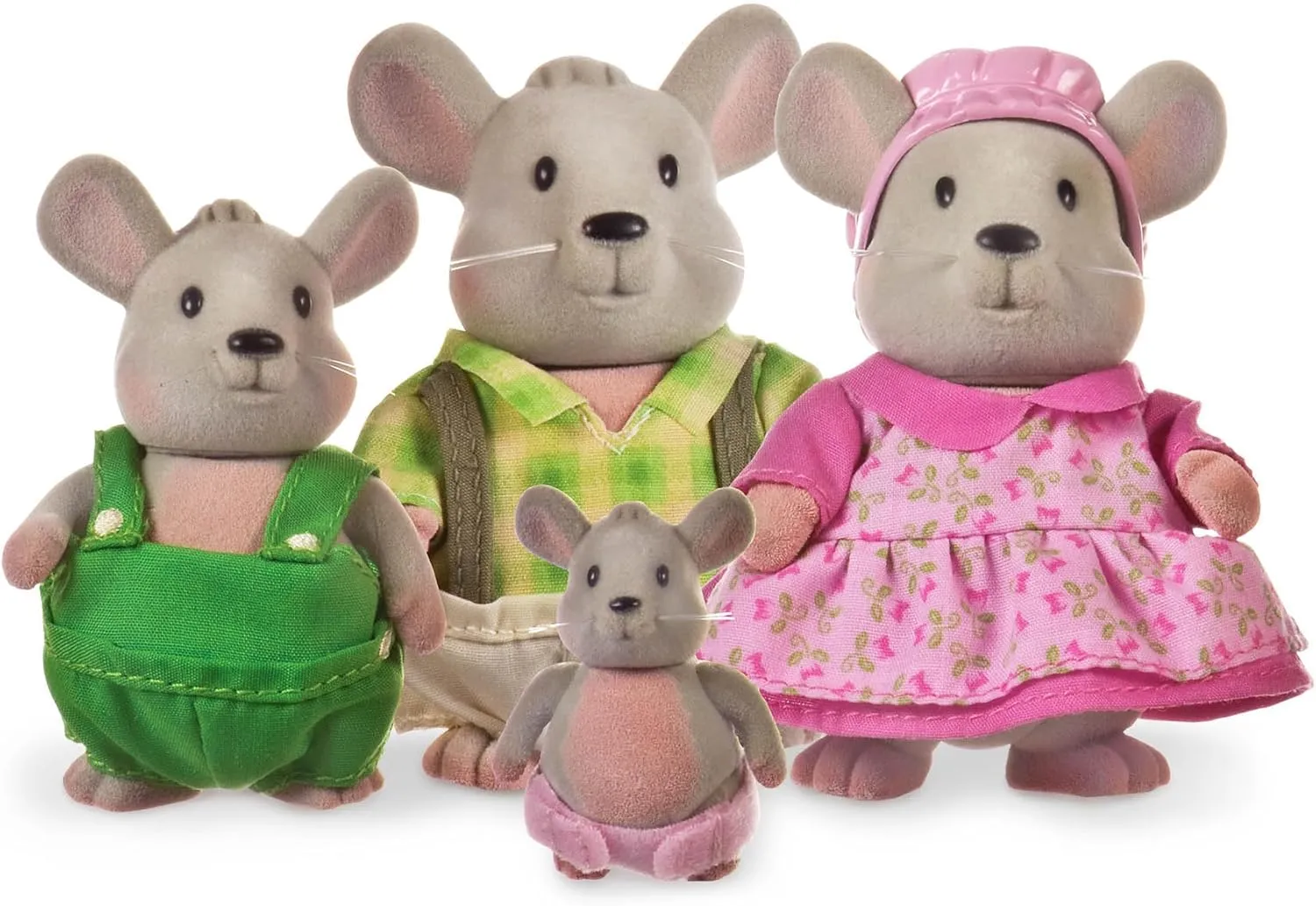 Li'l Woodzeez – Handydandy Mice Family Set – 4 Collectible Doll Figures with Storybook – Pretend Play Toy – Gift for Kids Age 3 