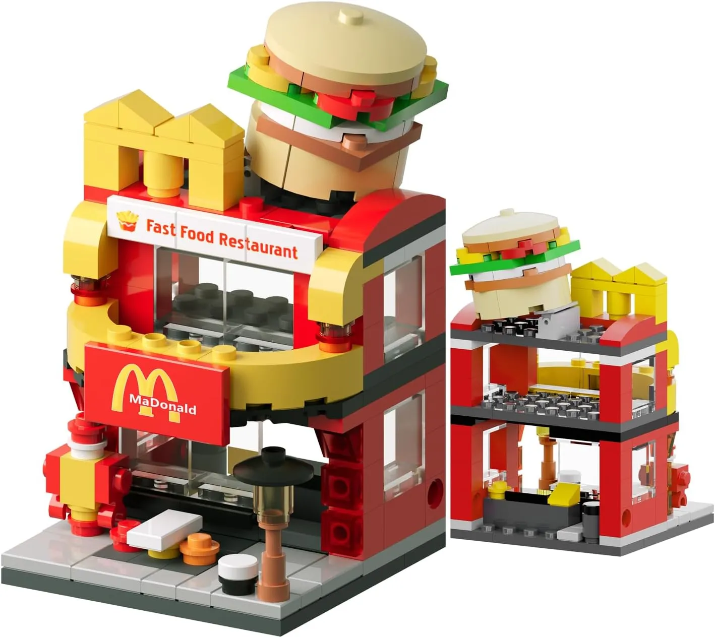LITTCO Building Blocks City Burger House, Birthday Gifts for Adults and Kids,Toys McDonalds Set 167PCS