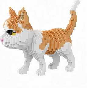 Little Yellow Cat Model - A Micro Mini Building Block Toy Set Reflecting The Elegance of Life Gift Decorations Choice