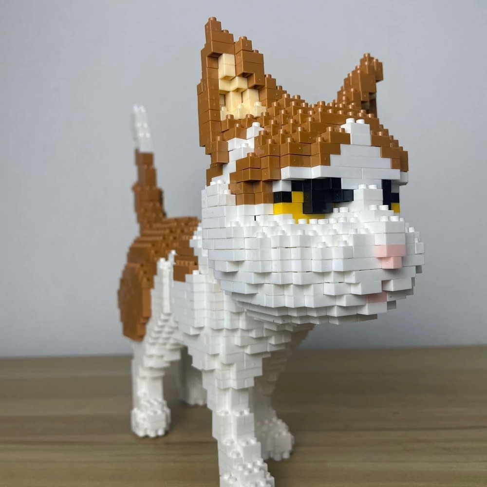 Little Yellow Cat Model - A Micro Mini Building Block Toy Set Reflecting The Elegance of Life Gift Decorations Choice