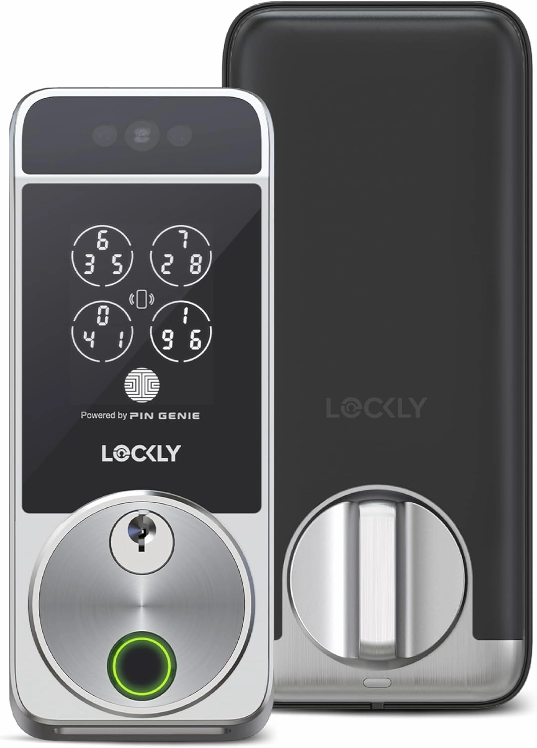 Lockly Visage Zeno Series Smart Lock, Facial Recognition & Fingerprint Keyless Entry Door Lock, Built-in Wi-Fi Deadbolt with Apple Home Key, PIN Genie Keypad, App Remote Control, Easy Installation