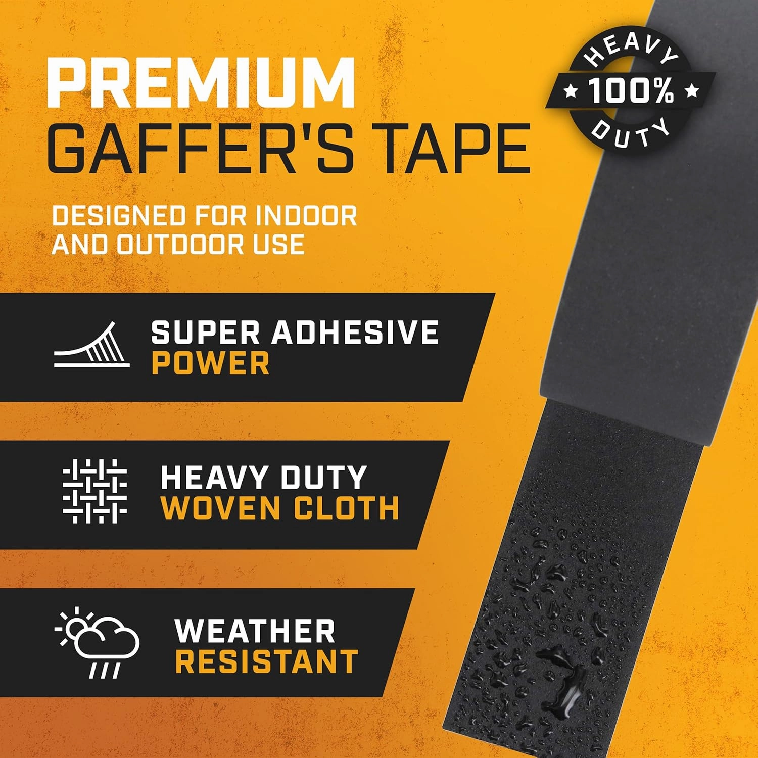 Lockport Black Gaffers Tape 2 inch x 30 Yards - 12 Pack Pro Black Gaff Tape - Bulk Pack - No Residue, Water Resistant, Non-Reflective, Easy Tear - Multipurpose