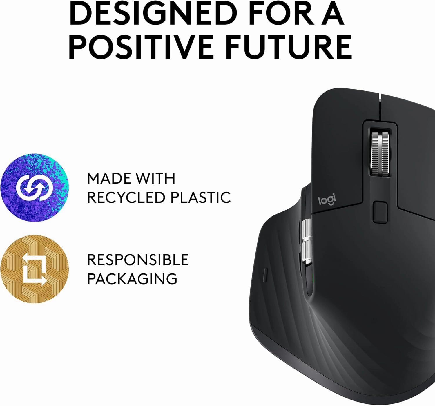Logitech MX Master 3S Wireless Mouse, Ultra-fast Scrolling, Ergo, 8K DPI, Track on Glass, Quiet Clicks, USB-C, Bluetooth, Windows, Linux, Chrome - Graphite
