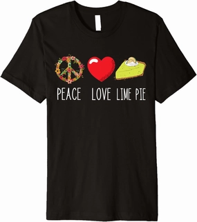 Love Peace Key Lime Pie Heart Lemon Pie Dessert Tart Lemon Premium T-Shirt