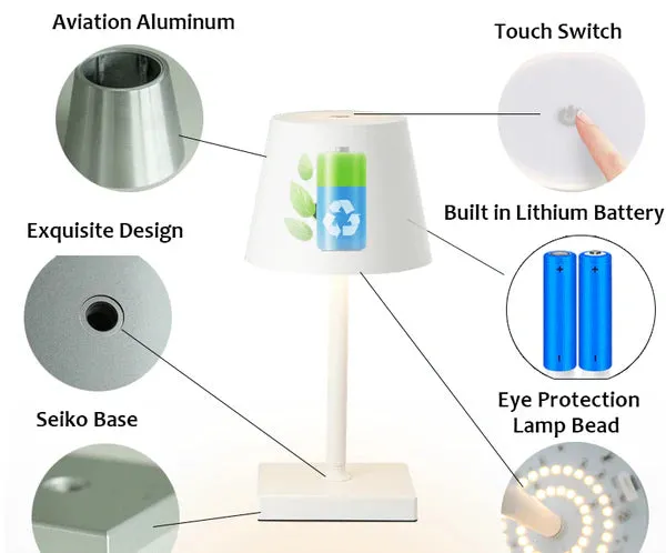 LumiCord Cordless LED Table Lamp – Rechargeable, Sleek Design with Adjustable Brightness