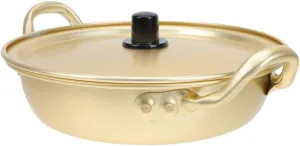 Luxshiny Korean Ramen Cooking Pot Lightweight Aluminum Instant Noodles Pot Lid Double Handle Design for Camping Hiking and Picnics Fast Heating Cookware