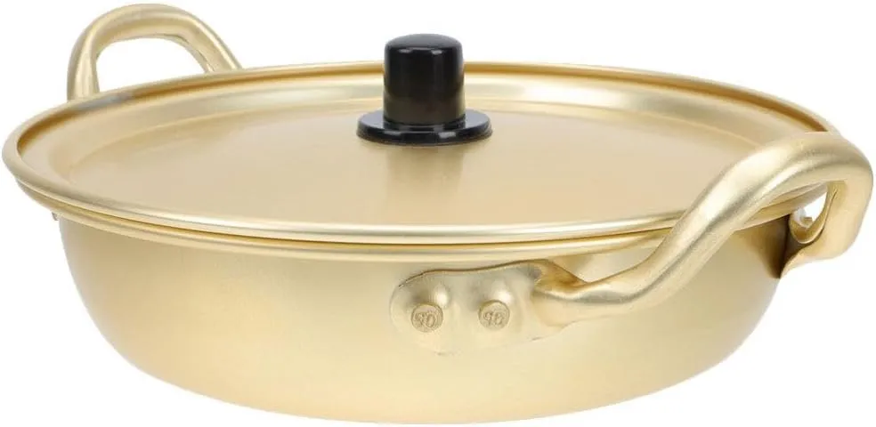 Luxshiny Korean Ramen Cooking Pot Lightweight Aluminum Instant Noodles Pot Lid Double Handle Design for Camping Hiking and Picnics Fast Heating Cookware