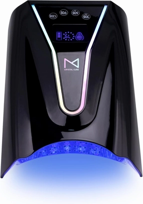 M - Crystal Cure 128W UV/LED Nail Lamp | Fast Curing with 45 Powerful 365nm 405nm LEDs | Cordless, Rechargeable, Auto Sensor | Professional Gel Nail Dryer for Manicures & Pedicures (Black)