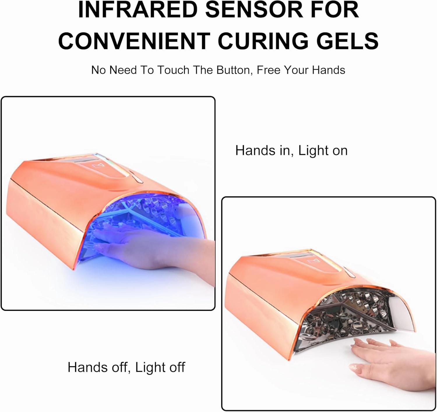 M - Crystal Cure 128W UV/LED Nail Lamp | Fast Curing with 45 Powerful 365nm 405nm LEDs | Cordless, Rechargeable, Auto Sensor | Professional Gel Nail Dryer for Manicures & Pedicures (Red)