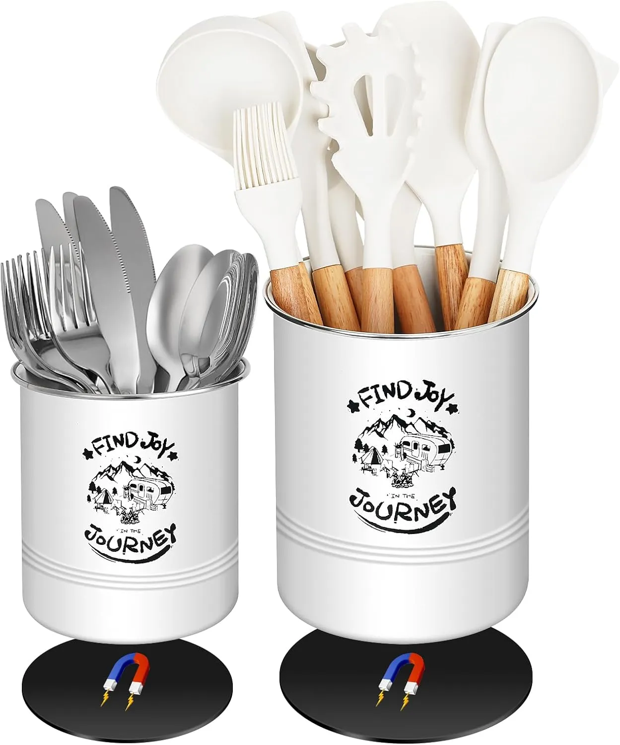 Magnetic RV Utensil Holder, Camper Essentials, RV Kitchen Accessories Must Haves Organization for Inside, RV Storage and Organization Ideas (2 Pack)