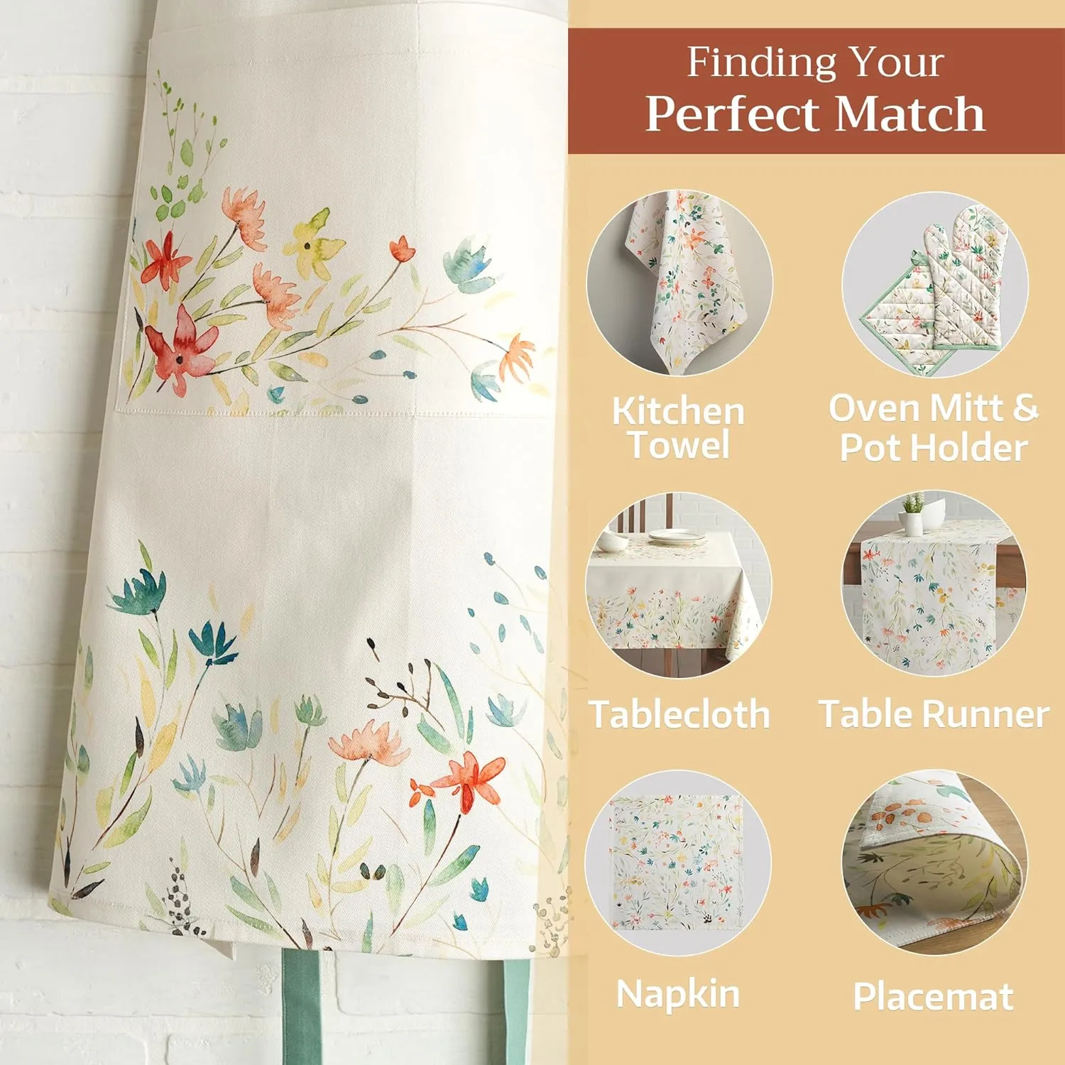 Maison d'Hermine 100% Cotton Apron for women with Pocket Kitchen Chef Apron for Men Cooking Gardening Server Waitress Maid