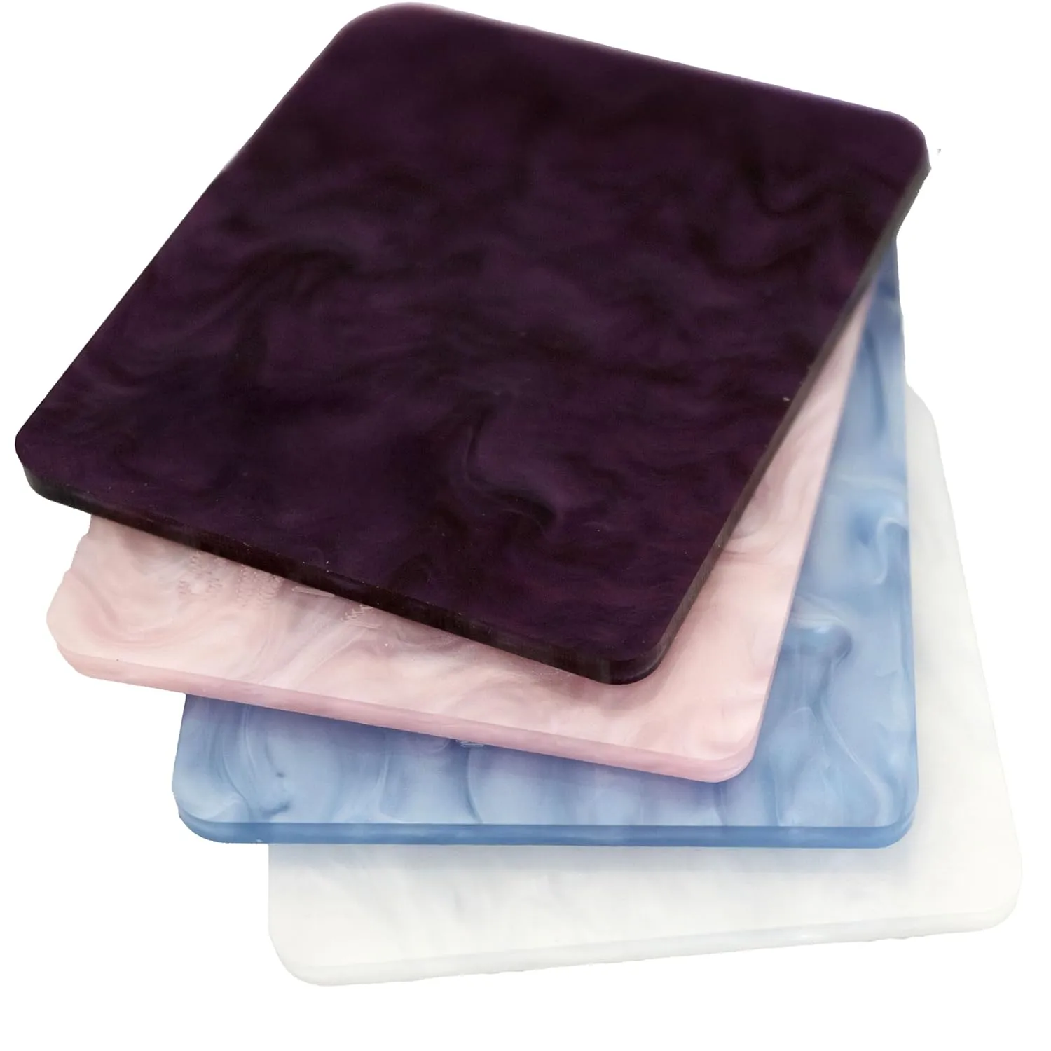 Marble Color Cast Acrylic Sheet Set, 12 x 12 inches, 3mm Thick, for Laser Cutting Engraving CNC Signs (White Marble, 12x24 Inches)