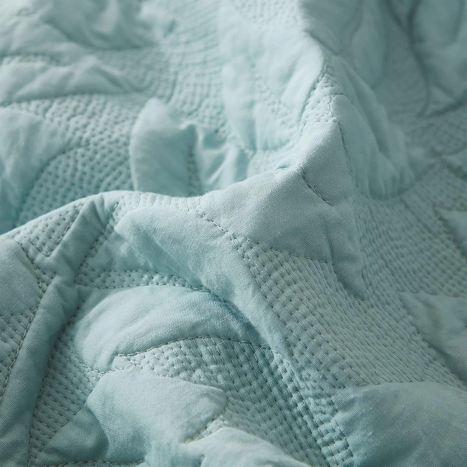 MarCielo 3-Piece 100% Cotton Oversized Bedspread Lightweight Quilt Coverlet Embroidery Farmhouse Bedding Set T0 (Aruba Blue, Queen (100"x106"))