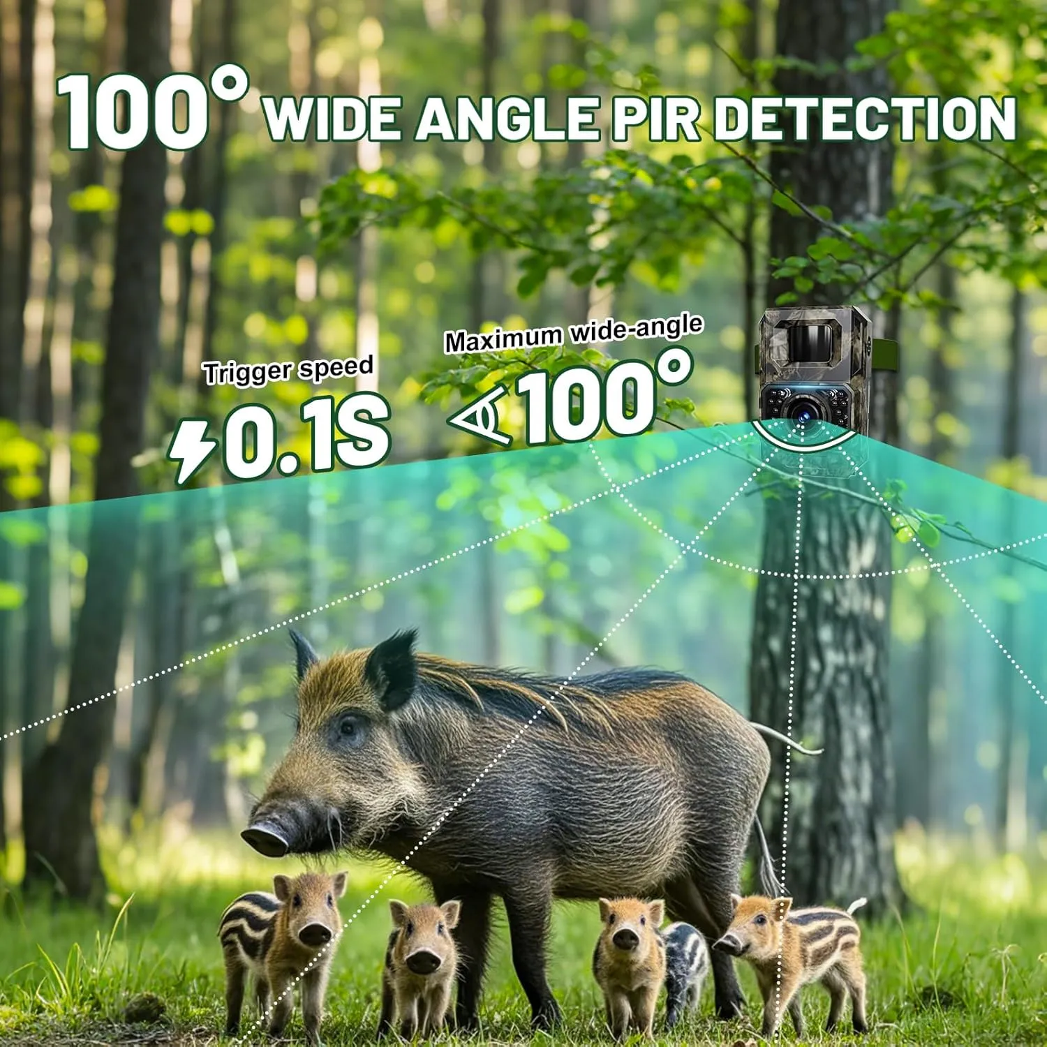 MAXDONE Trail Camera Bluetooth Game Camera, 2000mAh Built-in Battery Rechargeable Power Hunting Cameras with Night Vision Trail Cam Bluetooth 48MP Wildlife Cameras Wi-Fi Deer Cams (No Screen)