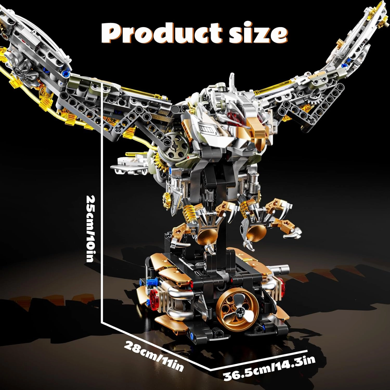 Mechanical Eagle Building Block Set 3D Poseable Model with Articulated Wings & Talons STEM Toy for Kids & Adults Ideal Gift for Engineering, Nature & Animal Lovers