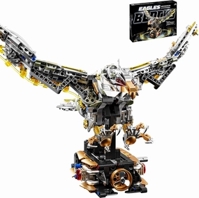 Mechanical Eagle Building Block Set 3D Poseable Model with Articulated Wings & Talons STEM Toy for Kids & Adults Ideal Gift for Engineering, Nature & Animal Lovers