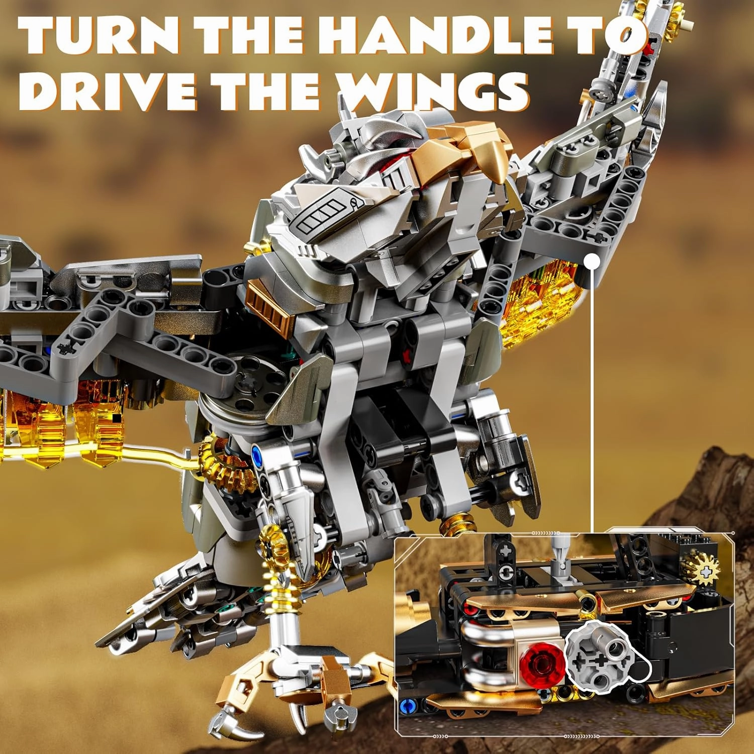 Mechanical Eagle Building Block Set 3D Poseable Model with Articulated Wings & Talons STEM Toy for Kids & Adults Ideal Gift for Engineering, Nature & Animal Lovers