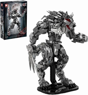 Mechanical Werewolf Building Blocks Set,MOC Werewolf of The Night Model Building Kit -Wolf Display Stand, Gift Idea for Collectors Adults, 813 Pieces