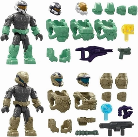 MEGA Halo Infinite Toy Building Sets, Spartan Mission Pack Collection with 2 Poseable Micro Action Figures, Accessories and Display Stand