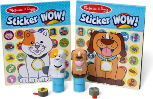 Melissa & Doug Sticker Wow Pets (Dog and Cat) Value Pack Arts and Crafts Collectibles - 2 Activity Pads, 2 Sticker Stampers, 2 Bonus Stacks - FSC-Certified