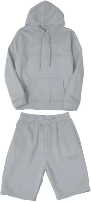 Men Tracksuit 2 Piece Casual Long Sleeve Hooded Sweatshirt Shorts Loose Lightweight Athletic Jogging Suit with Pocket