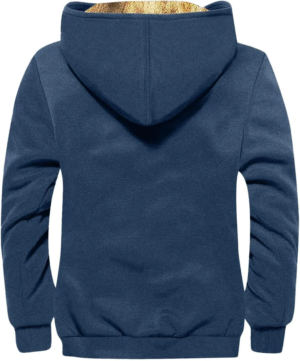 Mens Vintage Fleece Jacket Sherpa Lined Winter Coats Parka Warm Cozy Outerwear Windbreaker Casual Hoodies Plus Size