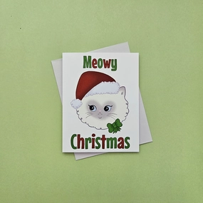Meowy Christmas greeting card